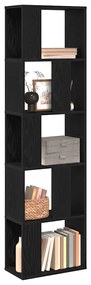 Estante vidaXL 5 andares Carvalho Preto 45x23,5x162,5 cm Madeira Engen
