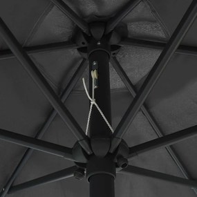 Guarda-sol jardim c/ luzes LED/poste alumínio 270 cm antracite