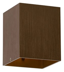 Candeeiro de parede moderno quadrado bronze escuro - Sola Moderno