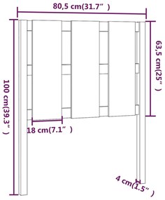 Cabeceira de cama 80,5x4x100 cm pinho maciço castanho mel