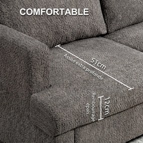 Sofá pequeno de 2 lugares com 120 cm e almofadas de encosto removíveis, tecido chenille para sala de estar, quarto, escritório, cinzento escuro