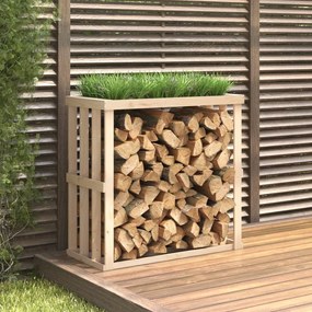 822626 vidaXL Suporte de lenha p/ exterior 108x52x106 cm madeira pinho maciça