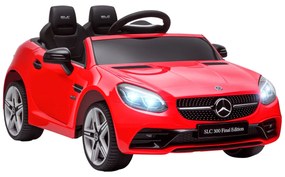 AIYAPLAY Carro Elétrico Mercedes SLC 300 12V para Crianças de 3-6 Anos com Controlo Remoto Faróis LED Buzina Música TF USB e Abertura da Porta 3-5km/h 107x62,5x44 cm Vermelho