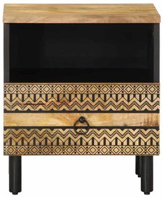 Mesas cabeceira 2 pcs 40x33x46 cm mangueira áspera maciça preto