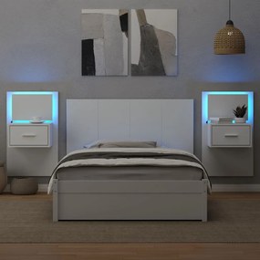 Cabeceira de cama c/ armários 120cm derivados de madeira branco