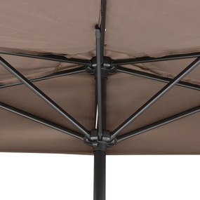 Outsunny Chapéu de Sol Semicircular 269x138x236cm Chapéu de Sol à Manivela para Jardim Terraço Pátio Piscina Café