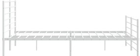 Estrutura de cama com cabeceira e pés 200x200 cm metal branco