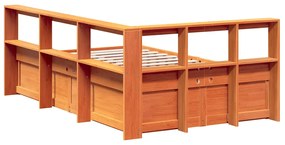 Cama com estante sem colchão 140x190 cm pinho maciço