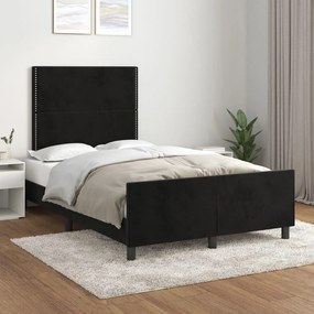 Estrutura de cama sem colchão 120x200 cm veludo preto