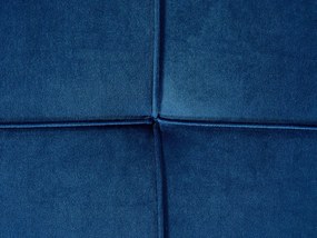 Chaise-longue versão à esquerda em veludo azul GONESSE Beliani