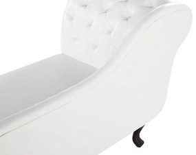 Chaise-longue em pele sintética branca com apoio à direita NIMES Beliani