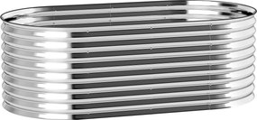 Outsunny Canteiro de jardim elevado, resistente à ferrugem em aço galvanizado 160 x 80 x 56 cm prateado | Aosom Portugal