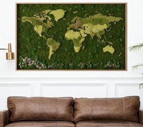 Autocolantes Mapa do Mundo - Floresta de musgo e pormenores naturais