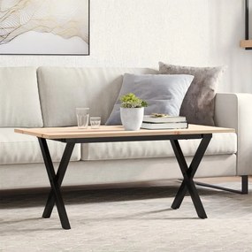 Mesa de centro estrutura em X 90x40x45 cm pinho e aço