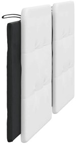 Almofadão de cabeceira 180 cm couro artificial branco e preto
