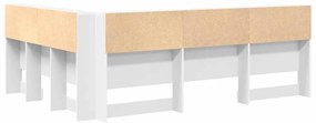 Cabeceira de armazenamento Branco 140 cm Madeira processada