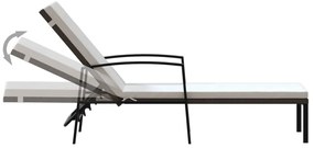 Espreguiçadeiras com mesa 2 pcs vime PE castanho