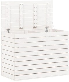 Cesto de Roupa Suja - 88,5x44x66 cm - Pinho Maciço Branco