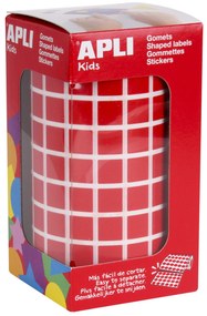 Rolo Autocolantes Quadrangular Vermelho 10MM