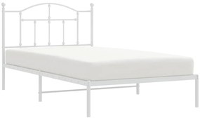 Estrutura de cama com cabeceira 100x200 cm metal branco