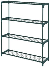 Outsunny Suporte para Plantas Suporte para Vasos de Plantas de 4 Níveis com Estrutura de Aço 89x28x107 cm Verde Escuro | Aosom Portugal