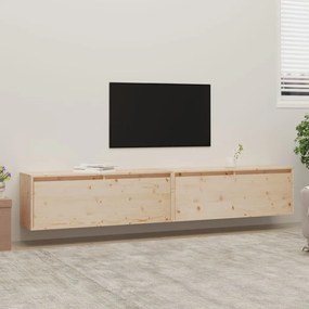 vidaXL Armários de parede 2 pcs 100x30x35 cm pinho maciço cinza