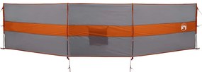 Corta-vento de campismo 490x123 cm impermeável cinza/laranja