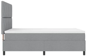 Cama Box Spring com Colchão Cinza Claro 160x200 cm Tecido