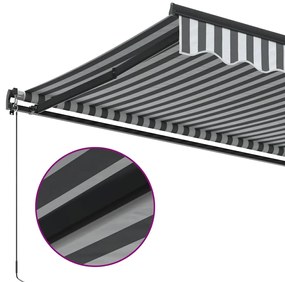 Toldo retrátil manual 600x300 cm antracite e branco