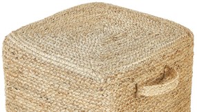 Pufe de juta cor natural 45 x 45 x 30 cm DHADAR Beliani