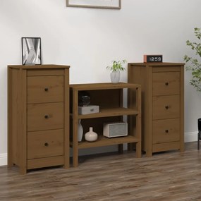 vidaXL Aparadores 2 pcs 40x35x80 cm pinho maciço castanho mel
