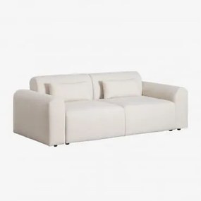 Sofá Modular De 2 Peças Com 2 Poltronas De Canto Em Borreguito Borjan Chenille Branco - Sklum