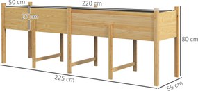 Floreira elevada com pés, floreira elevada, insertos de irrigação + feltro de drenagem incluídos, madeira de abeto pré-oleada