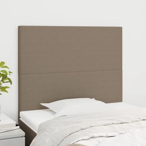 Cabeceira cama 2 pcs tecido 80x5x78/88 cm cinzento-acastanhado