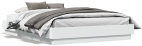 Estrutura de cama com luzes LED 135x190 cm branco