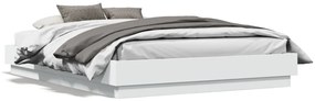 vidaXL Estrutura de cama com luzes LED 135x190 cm branco
