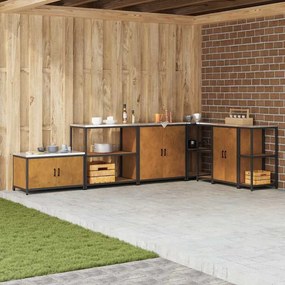 vidaXL Armazenamento de Cozinha Ferro Enferrujado 60 x 50 x 92 cm Aço