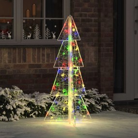 vidaXL Árvore de Natal com 100 LEDs Multicolor 120 cm Acrílo
