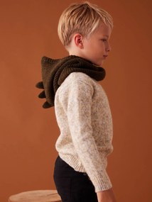 Gorro dinossauro, para menino caqui