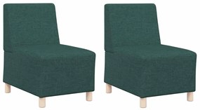 Cadeira de Sofá Cinza Claro 55 cm em Tecido 2 pcs Verde-escuro