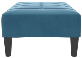 Apoio de pés 77x55x31 cm veludo azul