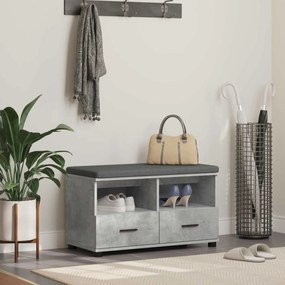 vidaXL Banco de Hall com almofada com gaveta Cinzento 80 x 38 x 46 cm