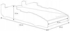 Cama infantil FORMULA 160 x 80 cm Multicolorida - colchão e estrado incluído