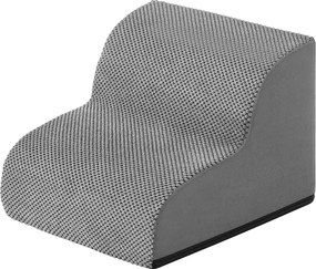 Escada para cães, de 2 degraus 40 x 40 x 30 cm Escada para animais de estimação, tecido waffle cinza ardósia