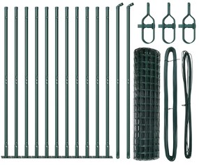 Cerca Euro com 13 Postes Flangeados 0.8x25 m Aço Galvanizado