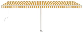 Toldo automático independente 600x350 cm amarelo e branco