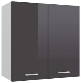 801275 vidaXL Armário de parede 60x31x60 cm contraplacado cinza brilhante