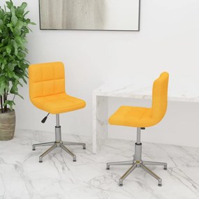 vidaXL Cadeiras de jantar giratórias 2 pcs tecido amarelo mostarda