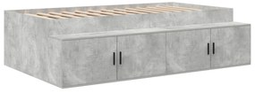 Estrutura de Cama de Armazenamento Cinza Concreto 100x200 cm