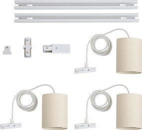 Sistema de iluminação de trilho moderno com 3 luzes pendentes branco com bege 1-fase - Iconic Holt